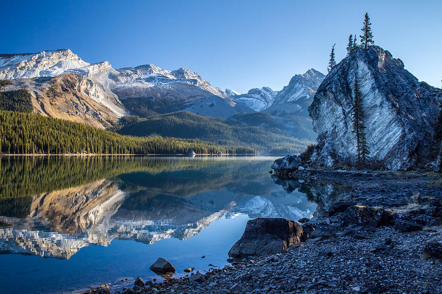 Mountain Photograph - Maligne Lake Jasper National park alberta canada #3 by Pierre Leclerc Photography