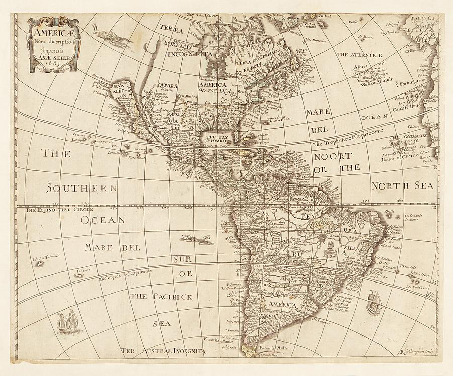 Map Photograph - Map Of The Americas #3 by Library Of Congress, Geography And Map Division/science Photo Library
