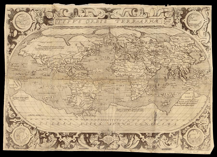 Map Of The World Photograph by Library Of Congress, Geography And Map 