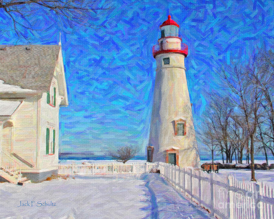Winter Photograph - Marblehead Lighthouse #3 by Jack Schultz