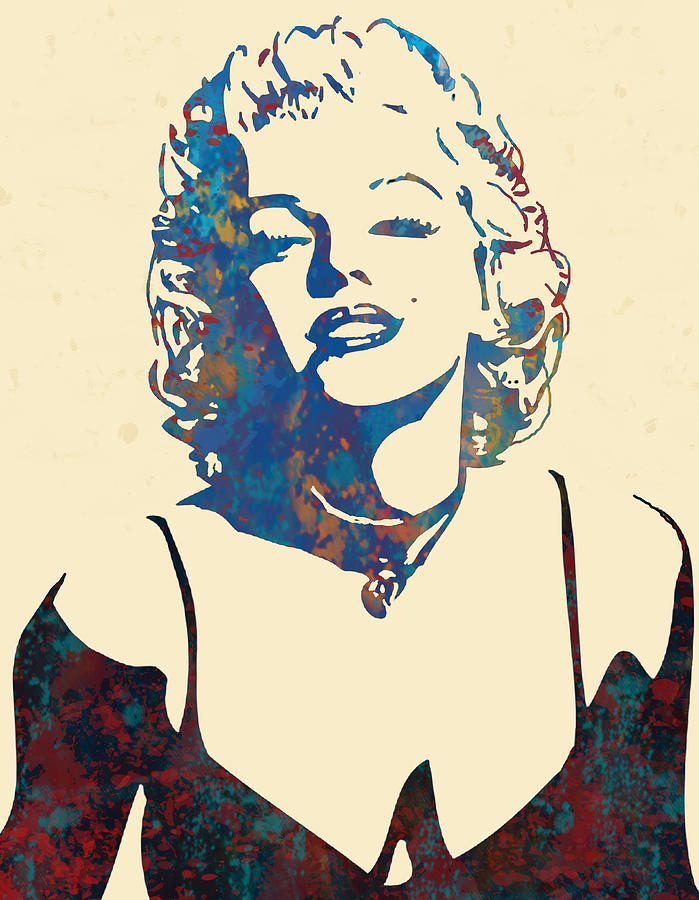 Portrait Drawing - Marilyn Monroe stylised pop art drawing sketch poster #3 by Kim Wang