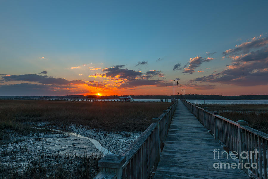 Low Tide Marsh Sunset Photograph