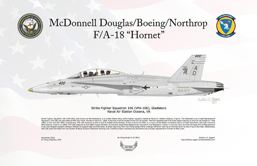 McDonnell Douglas Boeing Northrop FA-18 Hornet FLAG BACKGROUND Digital Art by Arthur Eggers