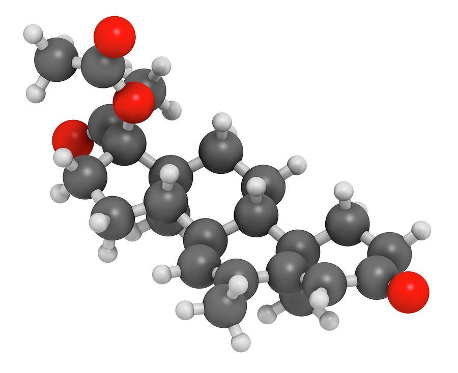 Molecular Model Photograph - Megestrol Acetate Appetite Stimulant Drug #3 by Molekuul/science Photo Library