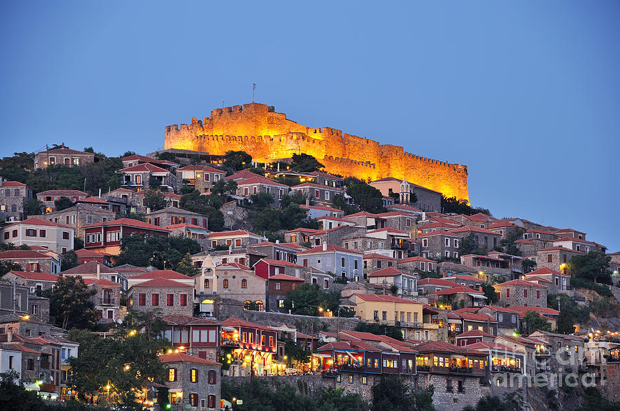 Molyvos village during dusk time #12 Photograph by George Atsametakis