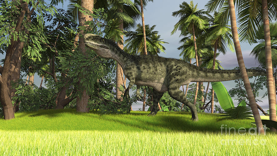 Monolophosaurus In A Prehistoric #3 Digital Art by Kostyantyn Ivanyshen