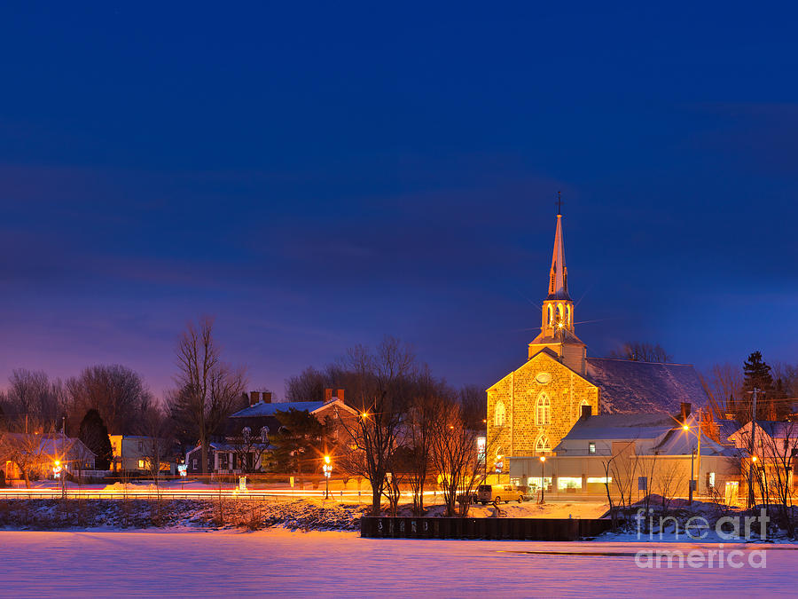 Sunset Photograph - Mont Saint Hilaire Quebec Winter #3 by Laurent Lucuix