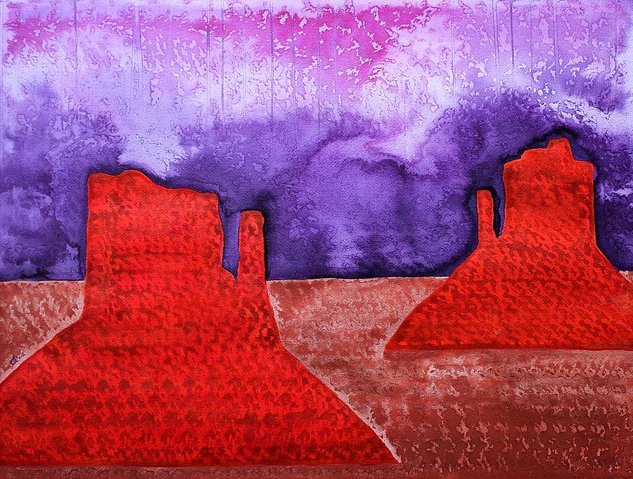 Monument Valley original painting #3 Painting by Sol Luckman