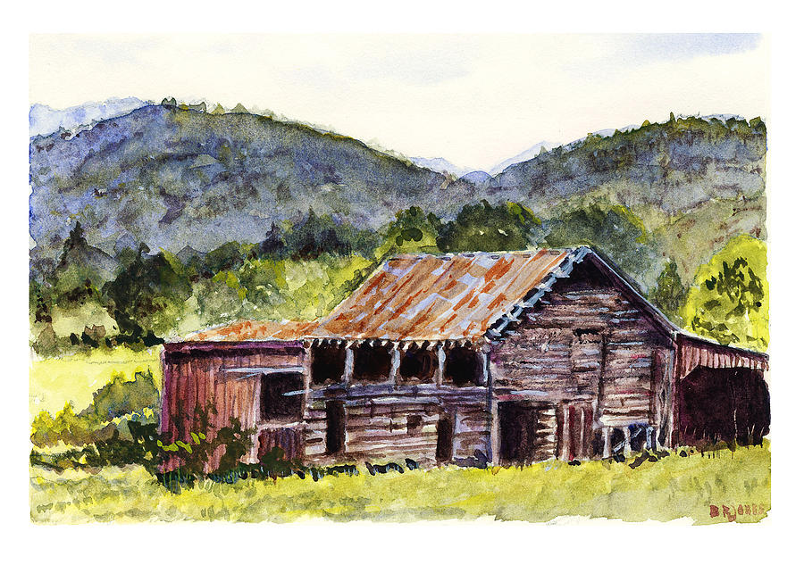 Farm - Rustic - Mountain Barn Painting by Barry Jones