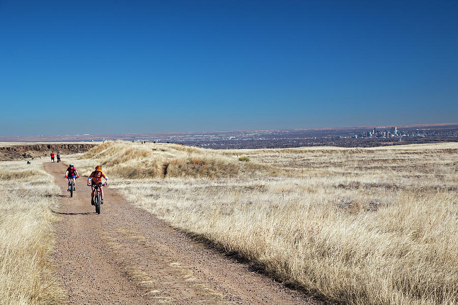 Denver Photograph - Mountain Bikers #3 by Jim West