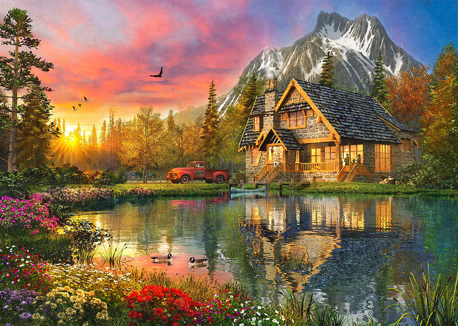 Mountain Cabin #4 Painting by MGL Meiklejohn Graphics Licensing