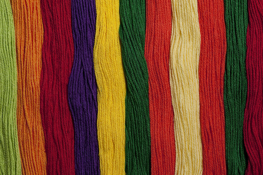 Multicolored embroidery thread in rows #3 Photograph by Jim Corwin
