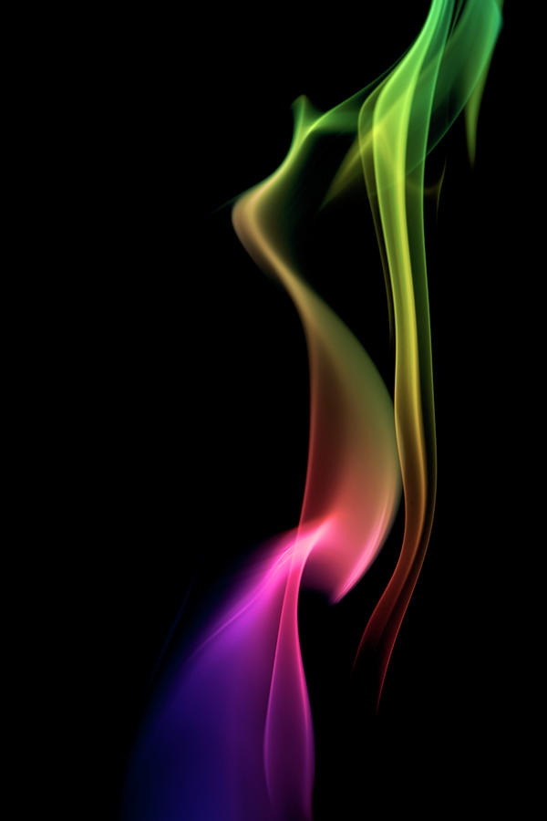 Multicolored Smoke On A Black Background #3 Photograph by Gm Stock Films