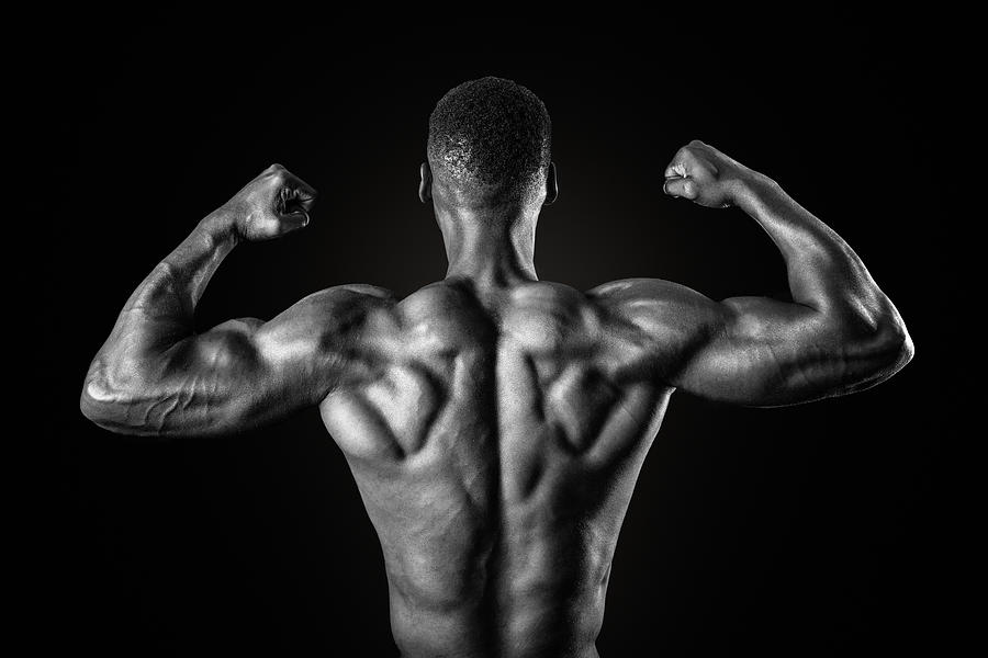 Muscular African American Man In Black and White #3 Photograph by MichaelSvoboda