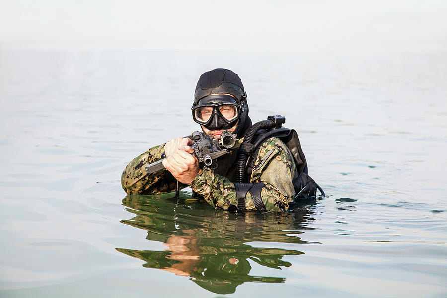 Navy Seal Frogman With Complete Diving Photograph By Oleg Zabielin Fine ...