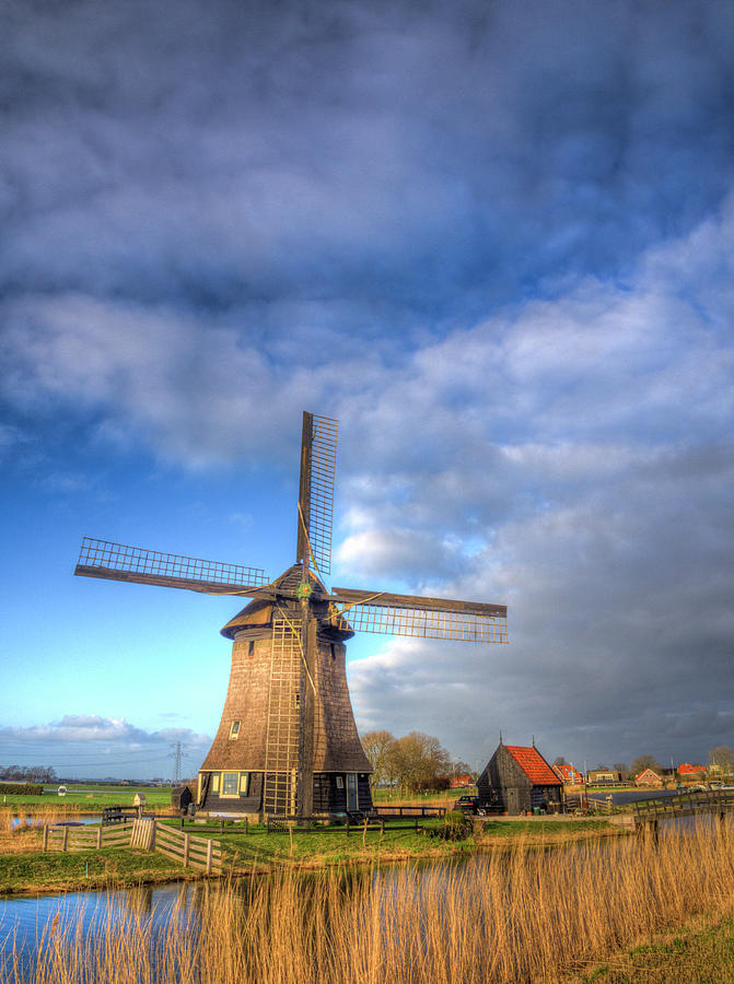 Architecture Photograph - Netherlands, Nord Holland, Windmill #3 by Terry Eggers