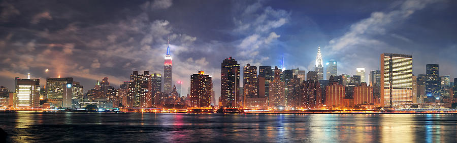 New York City Manhattan midtown at dusk #3 Photograph by Songquan Deng