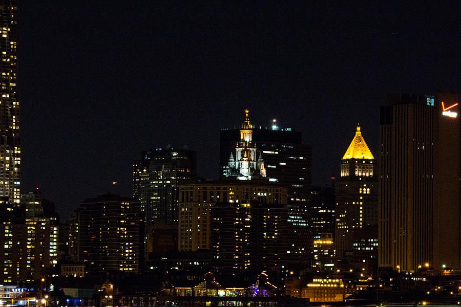 New York City night time skyline NY #3 Photograph by Susan Jensen