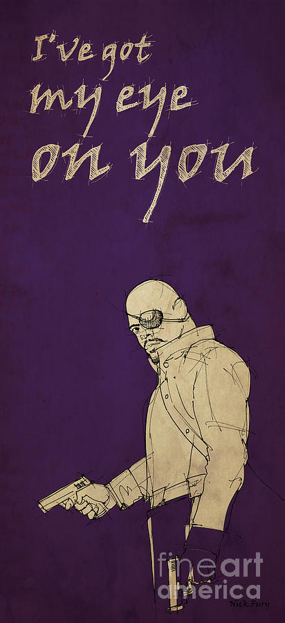 Nick Fury - The Avengers Drawing by Drawspots Illustrations - Fine Art ...