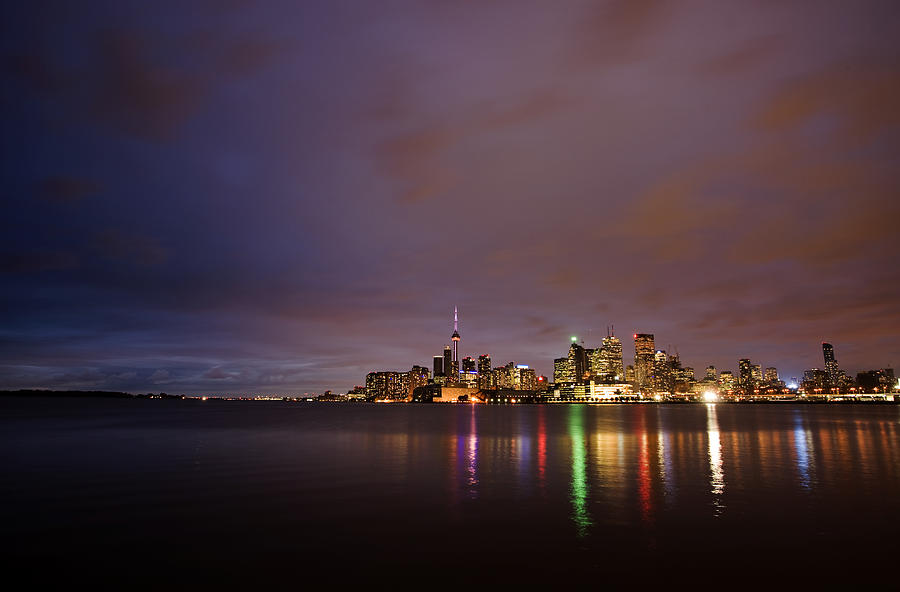 Landmark Photograph - Night Shot Toronto City #3 by Mark Duffy