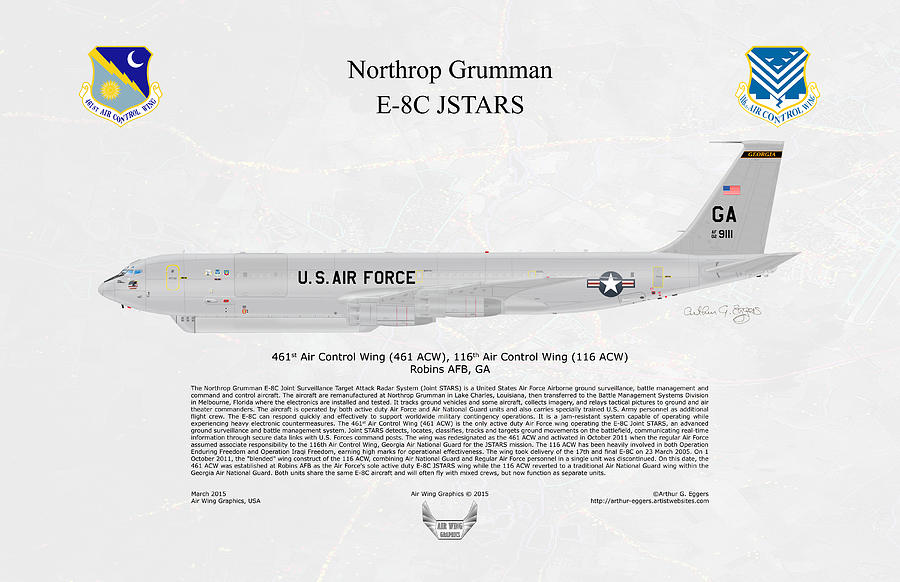 Northrop Grumman E-8C JSTARS #4 Digital Art by Arthur Eggers