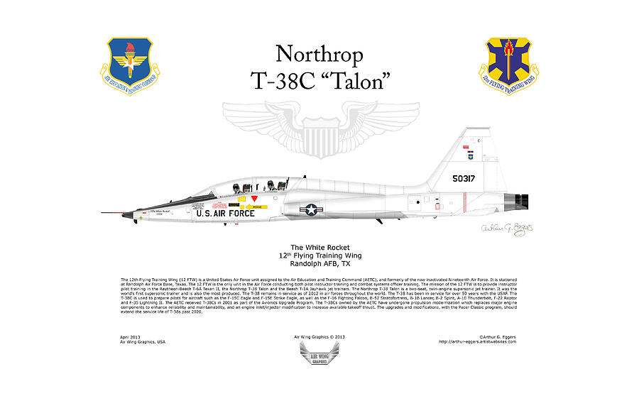 Northrop T-38C Talon #10 Digital Art by Arthur Eggers