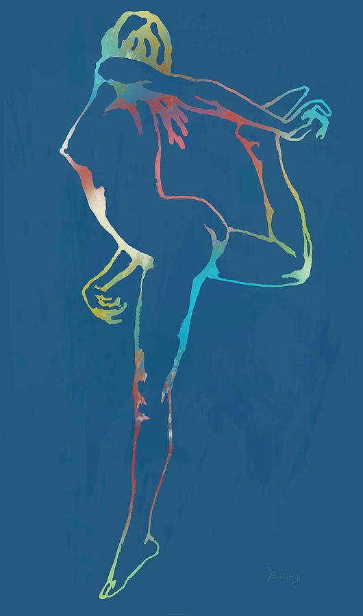 Portrait Drawing - Nude dancing pop stylised art poster #3 by Kim Wang