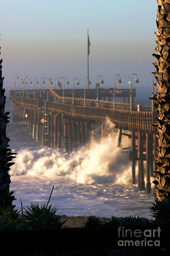 Sunset Photograph - Ocean Wave Storm Pier #3 by Henrik Lehnerer