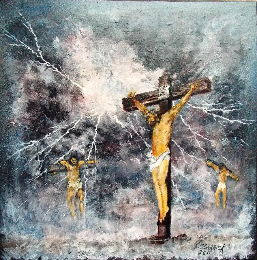 Religious Painting - 3 Oclock by Walter Carrick