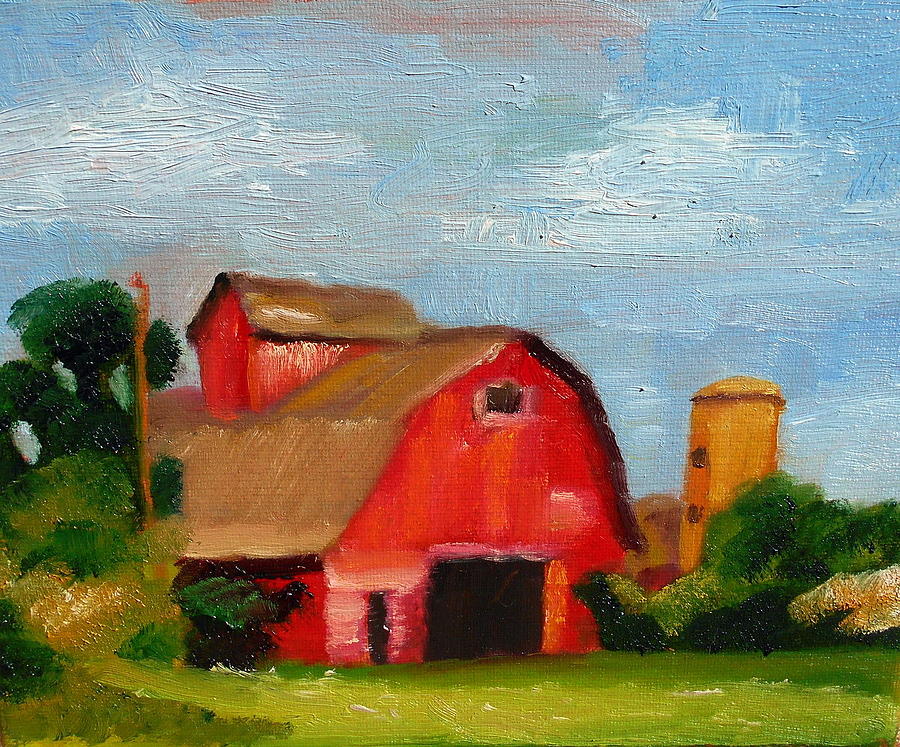 Barn Painting - Old Barn #3 by AJ Devlin