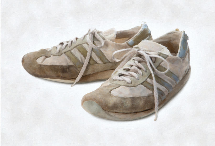 Old Running Shoes Painting by Danny Smythe
