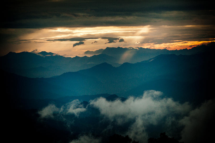 Panaramic sunset Himalayas mountain Nepal #3 Photograph by Raimond Klavins
