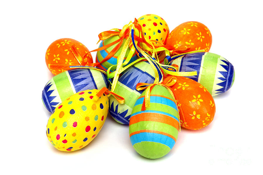 Easter Photograph - Paper Covered Easter Eggs #3 by Olivier Le Queinec