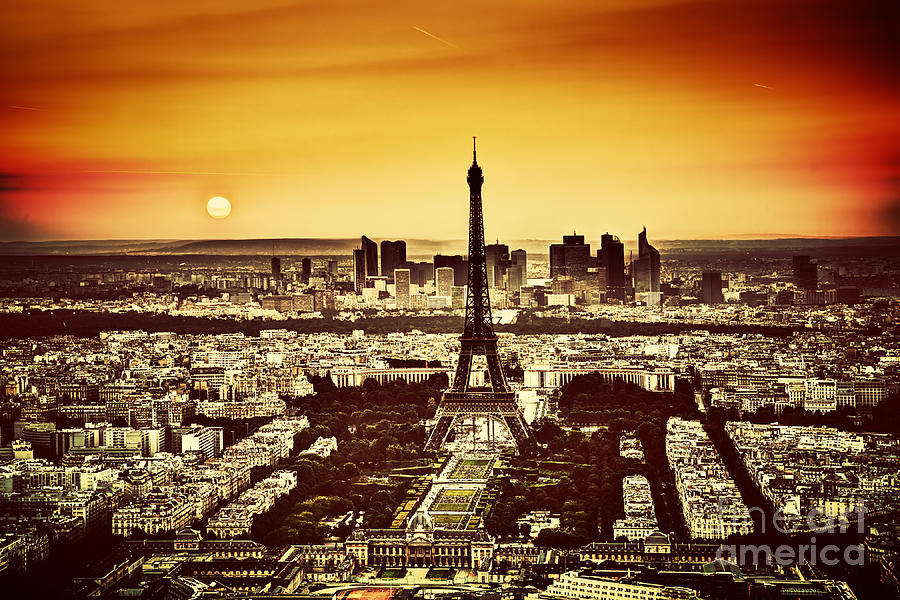 Paris France At Sunset Photograph