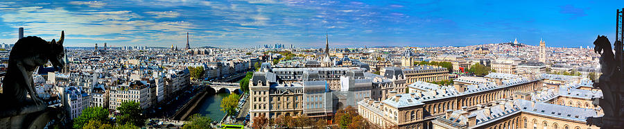 Paris Photograph - Paris panorama France #3 by Michal Bednarek