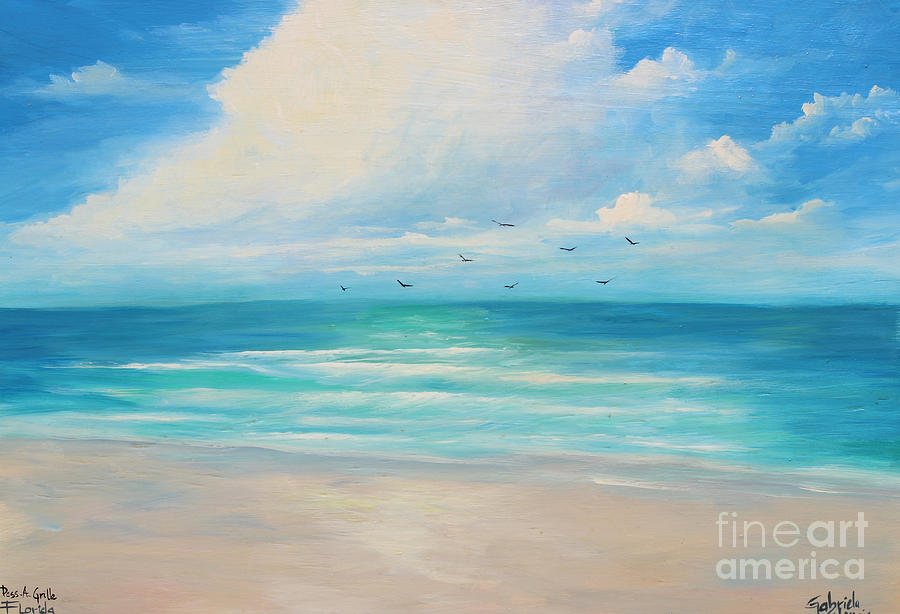 Seascapes Painting - Pass A Grille Sky by Gabriela Valencia