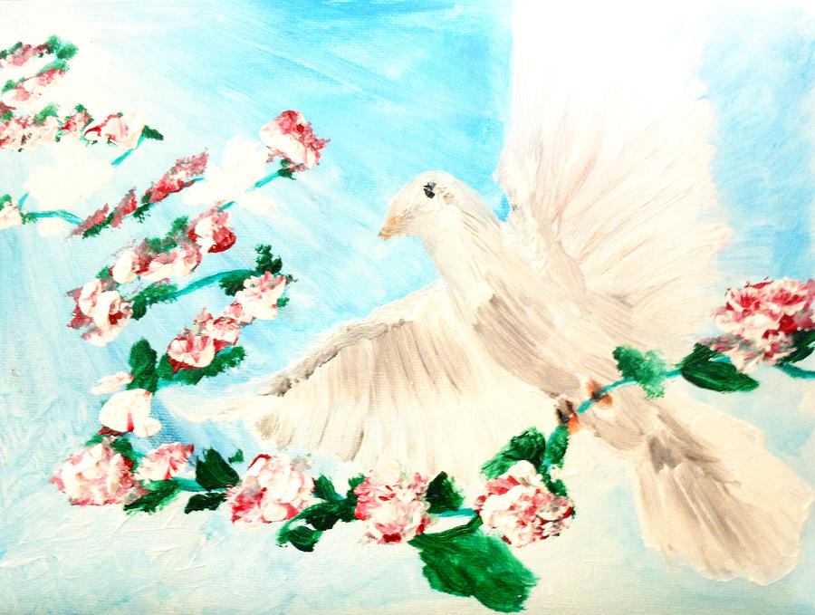 Dove Painting - Peace #3 by Amanda Dinan