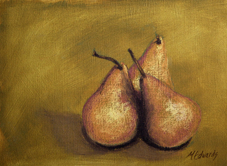 3 Pear Study Pastel by Marna Edwards Flavell