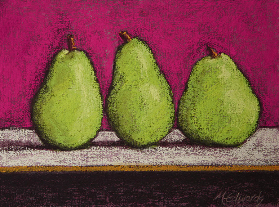 3 Pears Magenta Pastel by Marna Edwards Flavell