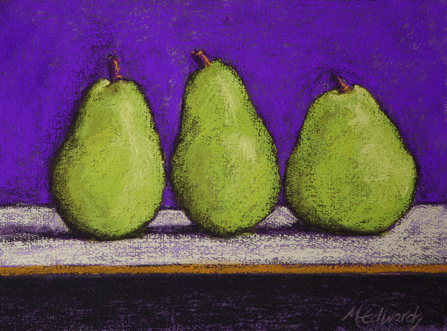 3 Pears Purple Pastel by Marna Edwards Flavell