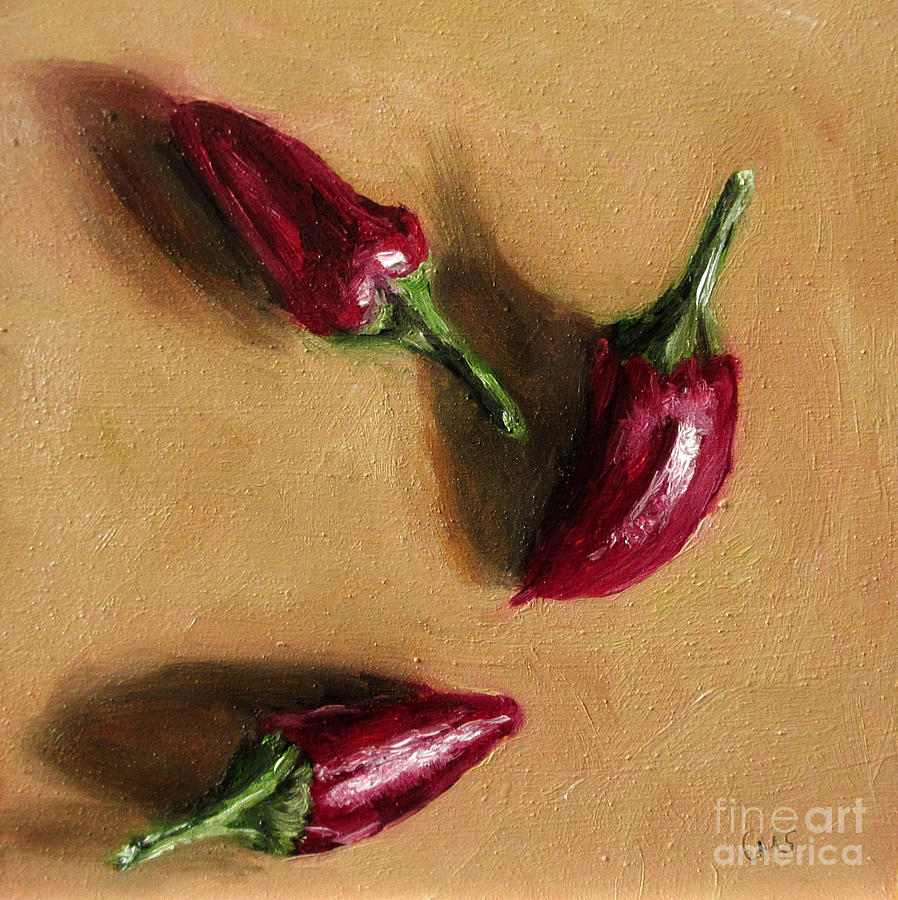 3 Peppers Painting by Ulrike Miesen-Schuermann