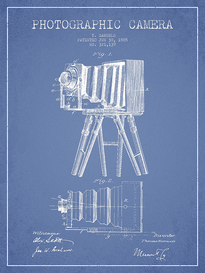 Vintage Digital Art - Photographic Camera Patent Drawing from 1885 #4 by Aged Pixel