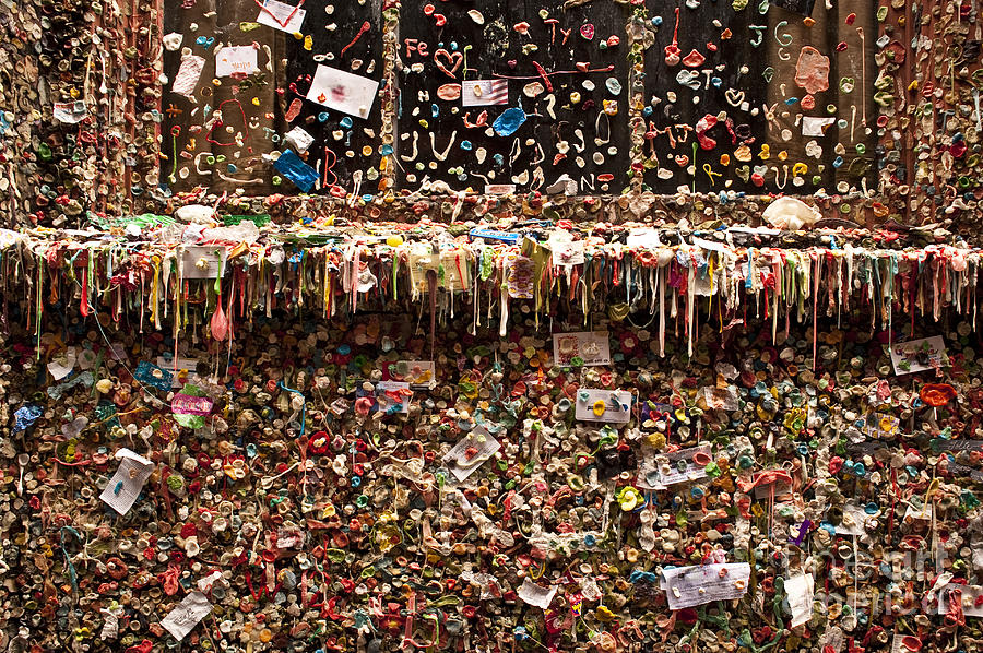Seattle Photograph - Pike Place Market Gum Wall In Alley #3 by Jim Corwin