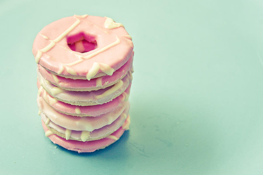 Cookie Photograph - Pink cookies #3 by Tom Gowanlock