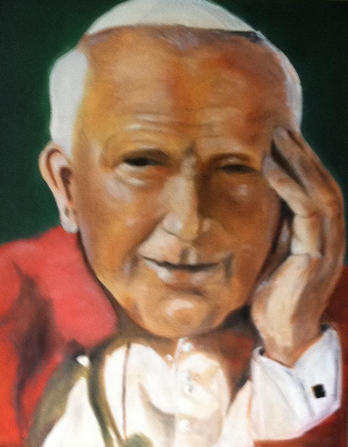 Pope John Paul II #1 Painting by Ryszard Ludynia