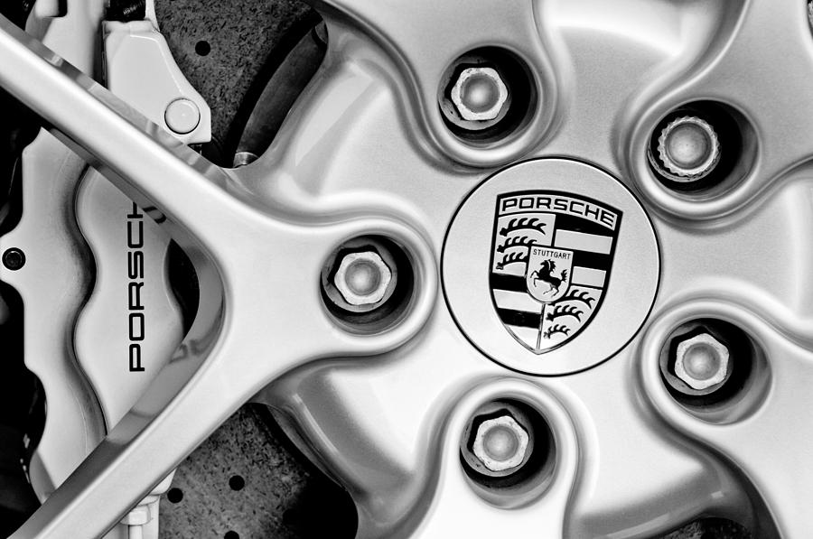 Porsche Wheel Emblem #3 Photograph by Jill Reger