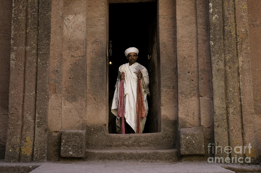 Priest holding cross at coptic church lalibella ethiopia africa #3 Photograph by JM Travel Photography