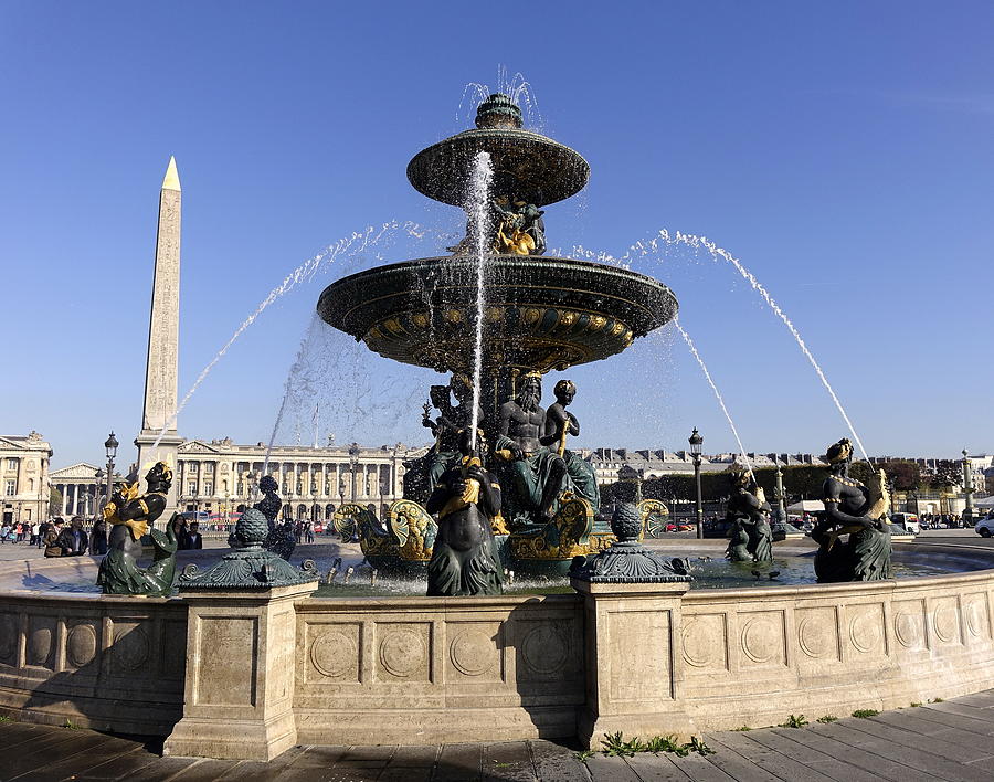 Public Fountain At The Place de la Concorde In Paris France #3 Photograph by Rick Rosenshein