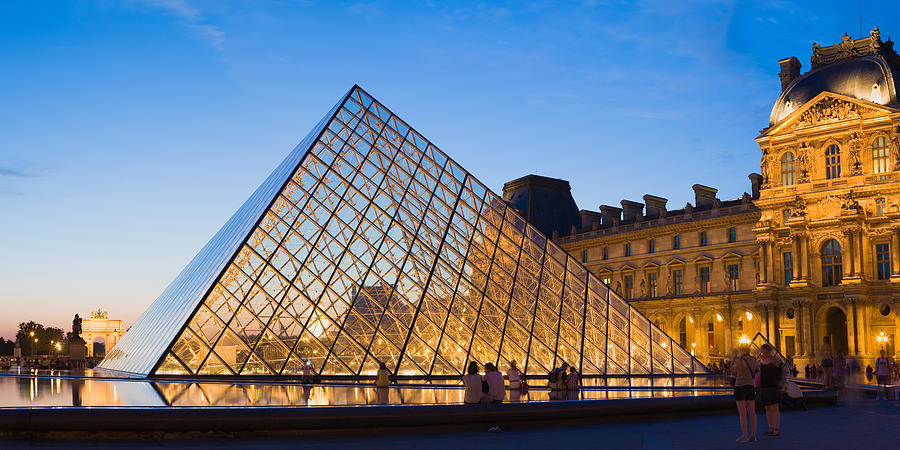 Pyramid In Front Of A Museum, Louvre #3 Photograph by Panoramic Images