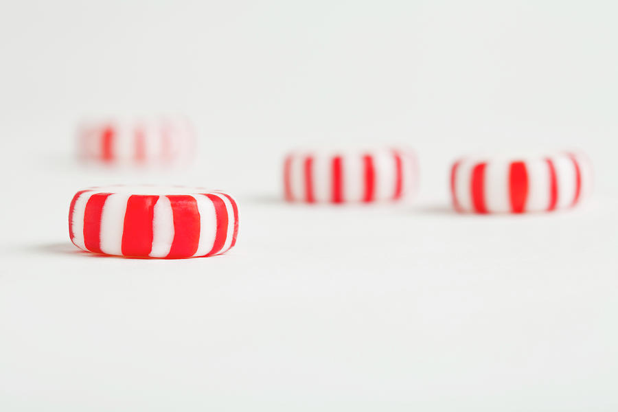 Still Life Photograph - Red And White Candy Canes, Studio Shot #3 by Sarah M. Golonka